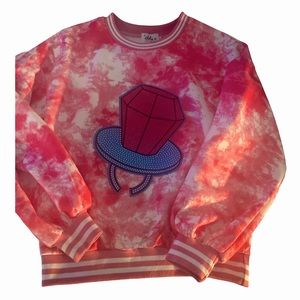 Lola & the boys tie dye sweatshirt with rhinestoned ring pop size 12